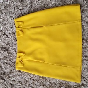 Tara Jarmon wool yellow bow detail skirt